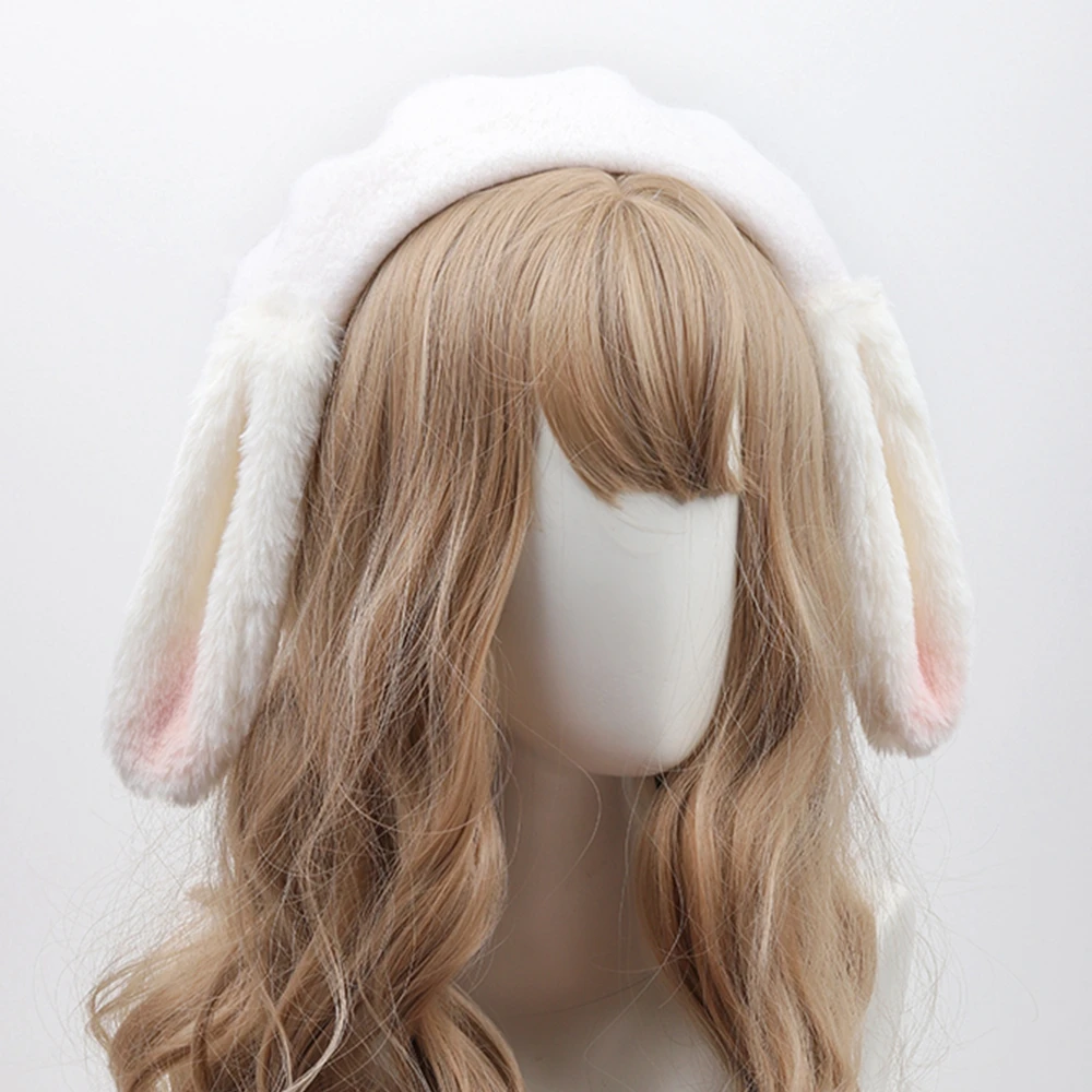 

Cute Beret Wool Winter Bunny Ears Cap Hat for Women Girls Causal
