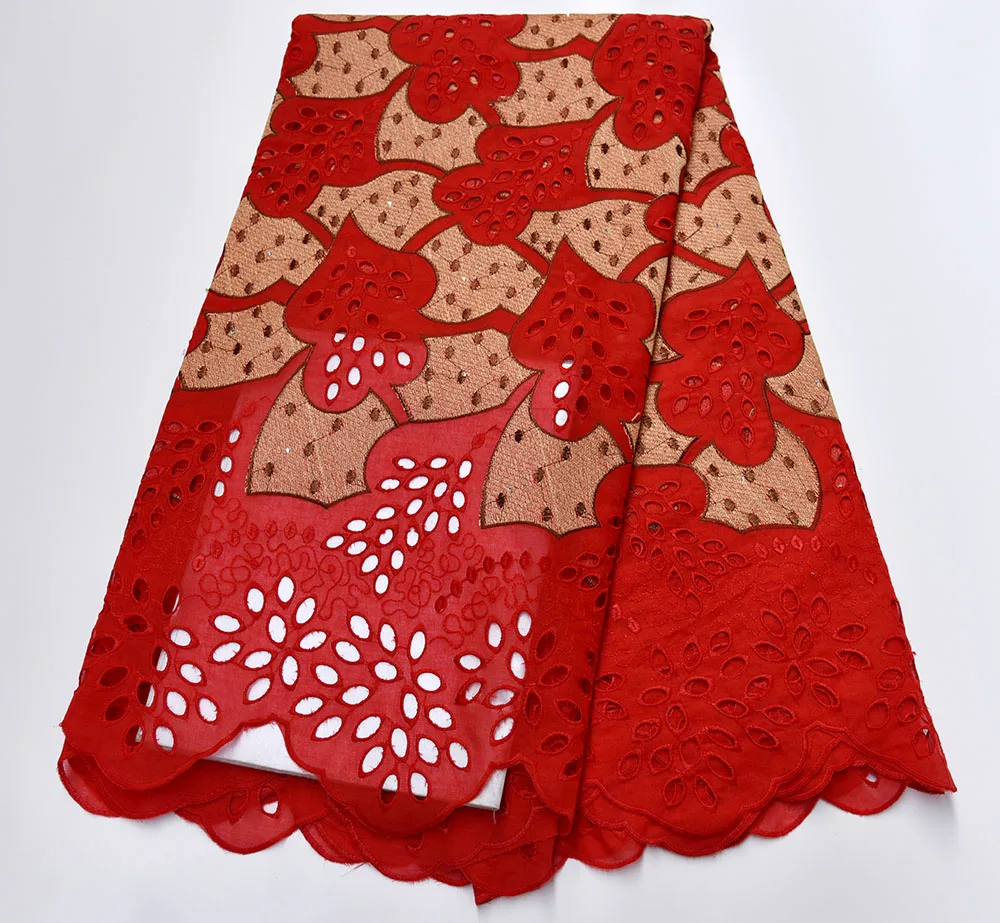 

High Quality red african Swiss Voile Lace 2019 African Polish Swiss Cotton Voile Lace Fabric For men and women