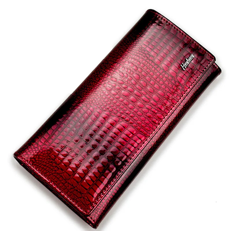 Lujosa Cartera de cuero genuino para mujer, Cartera de cocodrilo Real, Cartera de diseño femenino, cartera larga multifuncional con tarjetero, monederos - 1