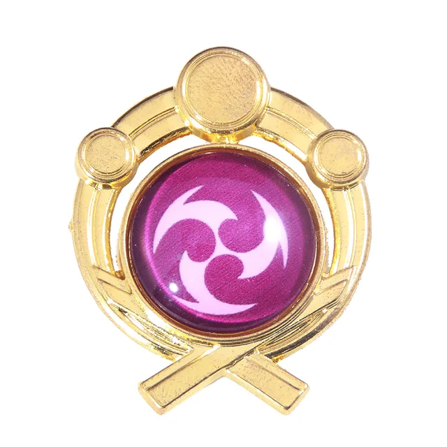 Game Genshin Impact Eyes Of God Mondstadt Pins Brooches Luminous 7 Element Kawaii Cosplay Badges 010