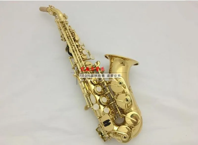 KALUOLIN лакированный Золотой изогнутый саксофон сопрано саксофон B инструмент S-991 японской модели с мундштуком. Чехол