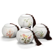 Китайская керамическая банка чая большая герметичная емкость упаковочная коробка Oolong Longjing Pu'er хранение чая бак коробка чай caddy банка