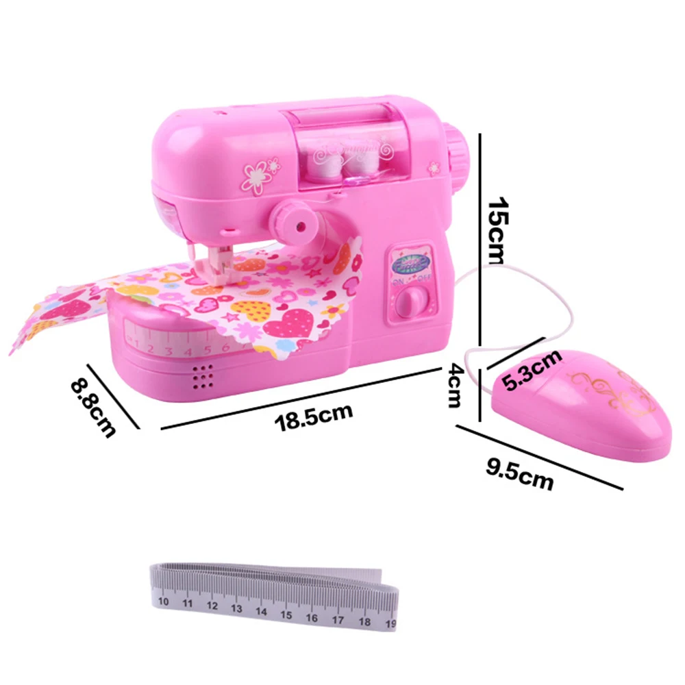 Mini Sewing Machine Toy Simulation Small Household Kids Pretend Play Toys Role Play Early Educational Toy Gift