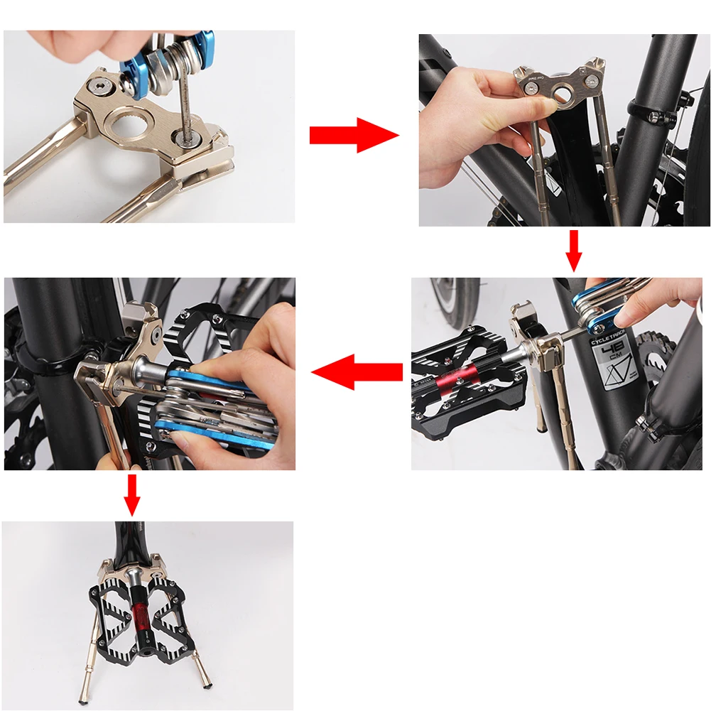 Lightweight Bicycle Kickstand Aluminum Alloy Sturdy Brace Parking Rack Foot Support Adjustable Easy Install Outdoor Crank Parts
