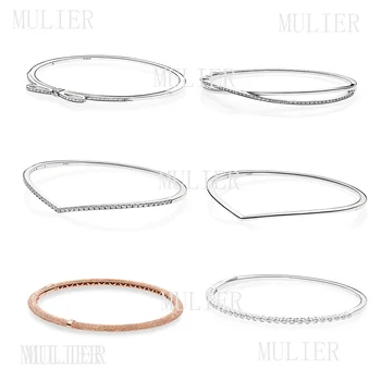 

MULIER 2019 Original 1:1 S925 Shiny Polished Fork Bangle Bracelet 5977791 590531 590536 Gifts Superior Choice