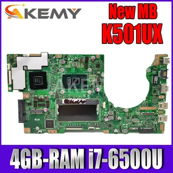 شراءAkemy K501UX اللوحة الأم لأجهزة الكمبيوتر المحمول ASUS K501UX K501UB K501U K501UX DDR3 4GB-RAM I7-6500U ث/GTX950M بطاقة الرسومات اللوحة الرئيسية