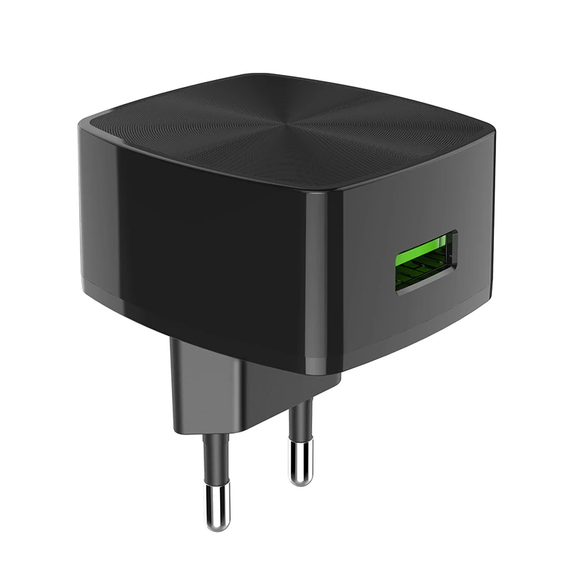 Hoco QC3.0 2.0 EU Phone Charger For Samsung S20 S21 Plus 18W Fast Charging Adapter For Xiaomi Poco X3 F3 USB Travel Wall Charger