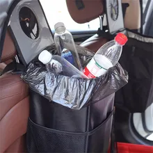 Автомобильный мешок для мусора мусорная банка портативная Автомобильная корзина для мусора с крышкой и карманами для хранения герметичная внутри подкладка автоматическое хранение сумка