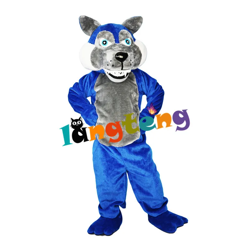 

823 Blue Wolf Wolfish Mascot Costume For Holiday Adult Cosplay Cartoon