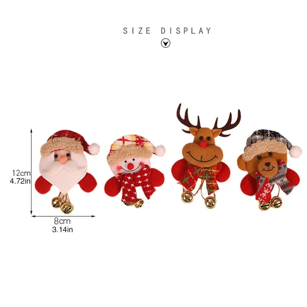 Christmas Decorations Glowing Hanging Bell Brooch Badge Old Man Snow Deer Bear Christmas Gift Child Gift