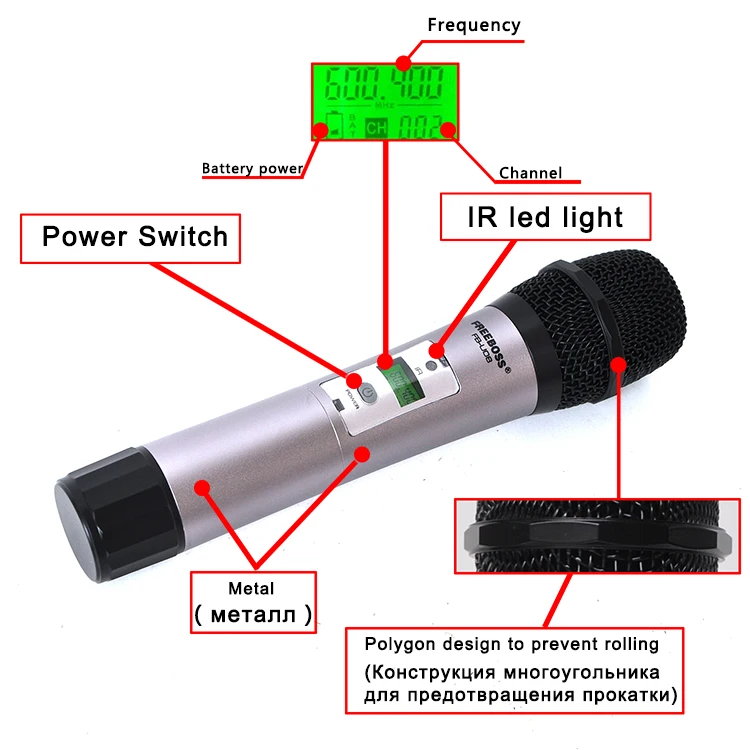 Freeboss FB-U08 часть ручной микрофон передатчик