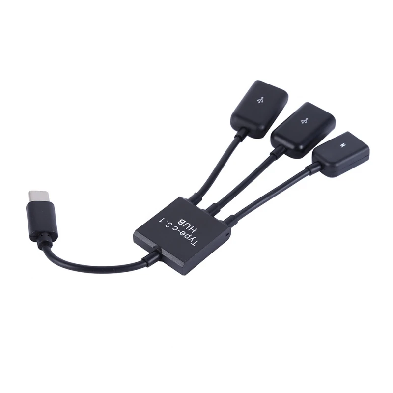 USB 2,0 Женский OTG кабель для зарядки 2 15 см usb type C 3,1 штекер в DualPort концентратор с кабелями 1-3 шнура или Y сплиттер кабели