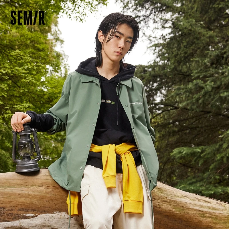 

Куртка SEMIR мужская уличная спортивная, трендовая одежда в японском стиле ретро, с отложным воротником, осень