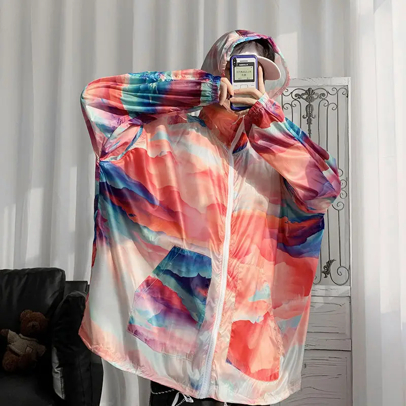 

Men's jacket 2020 spring and summer new ultra-thin handsome rainbow sun jacket young personality fashion trend men's clothing