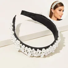 Большой полный обруч жемчужный для женщин Элегантный белый для свадьбы с жемчугом аксессуары для волос; свадебные головные уборы наголовный обруч