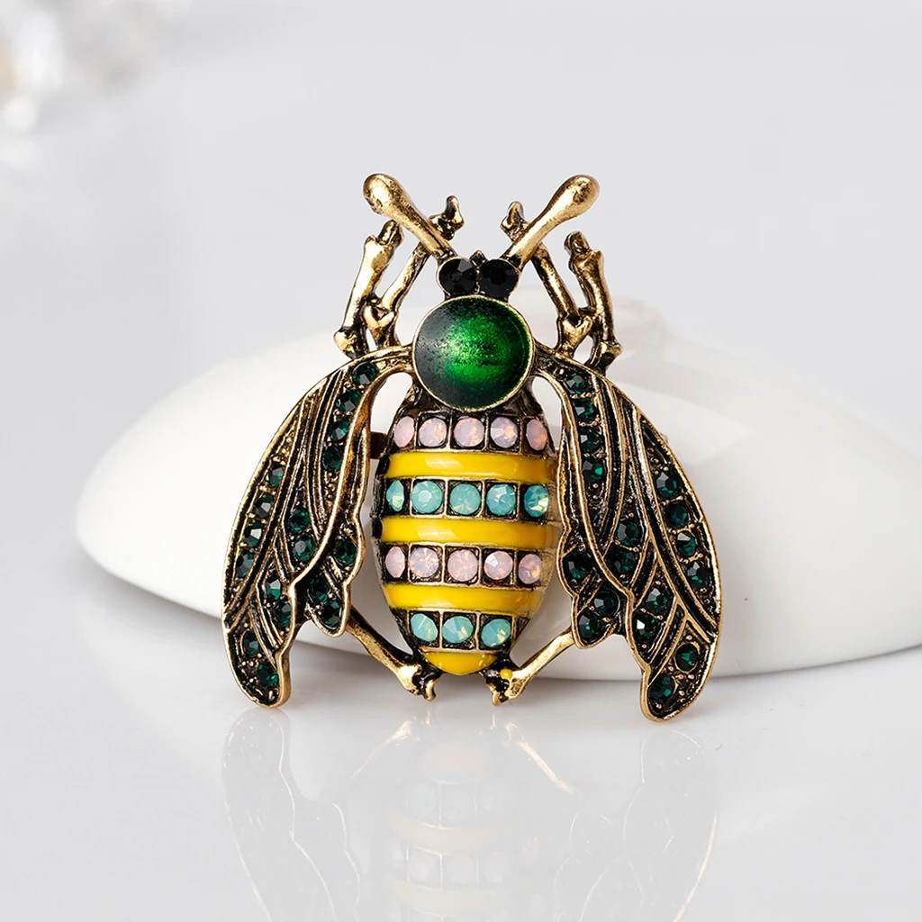 Enamel Bee Insect Brooches for Women Men Animal Bug Brooch Pin Scarf Clip Costume Jewelry