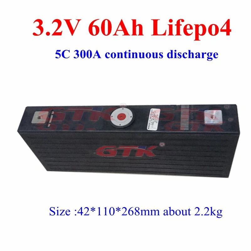 8 шт. 3 2 V 60Ah Lifepo4 литий-железо-фосфатная батарея 5C 300A разряд для DIY 12V 24v 36v