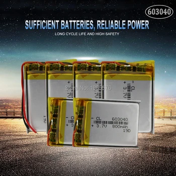 

603040 3.7v 800mah battery lithium ion li-polymer battery For PAD DVD E-book bluetooth headset Rechargeable battery accumulator