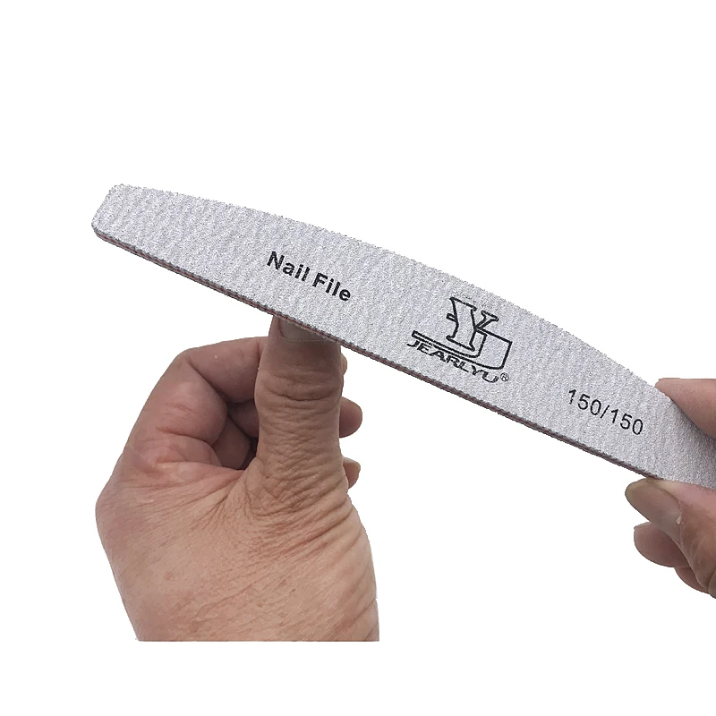 10Pcs/Lot 150/150 Grit Gray Nail File JEARL YU Manicure Pedicure Banana Buffer Nail Art UV Gel Polish Salon Remove Tools System