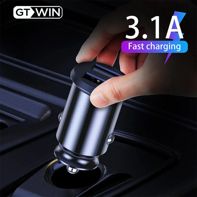GTWIN USB Автомобильное зарядное устройство для iPhone 11 Pro Max Xiaomi huawei P30 12V 3.1A двойной порт прикуривателя