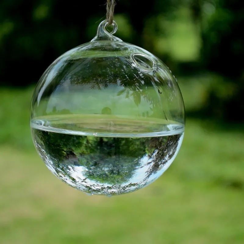 Диаметр = 12 см стеклянный глобус с одним маленьким отверстием стеклянная ваза