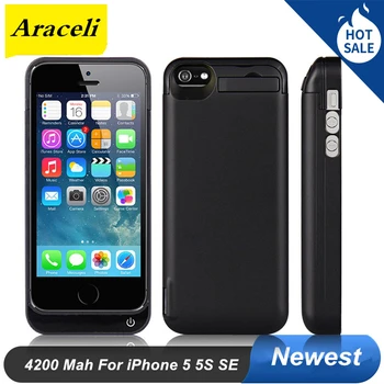 

For Iphone 5 Battery Case 2020 4200 Mah External Battery Charger Case Power Bank For iPhone 5 5S SE Battery Case