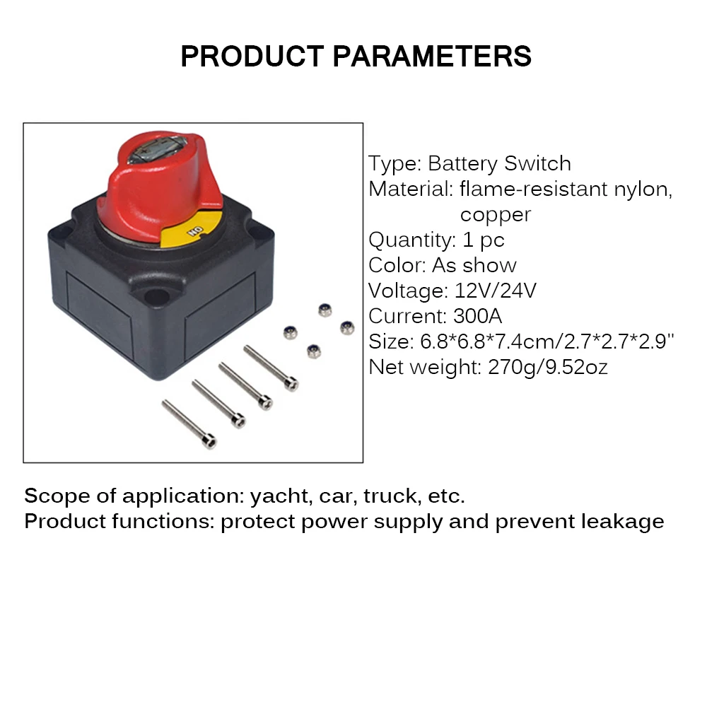 12 V/24 V двойной Батарея электрораспределительной коробкой многопозиционного переключателя 300A главный выключатель аккумуляторной батареи 4 позиции переключатель для автомобиля на колесах Лодка