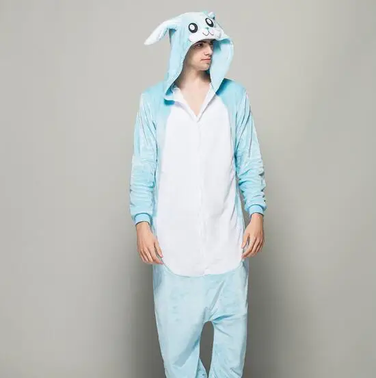 Onesie Adult Sipumia Unisex Pink Rabbit Hooded Pajamas Flannel
