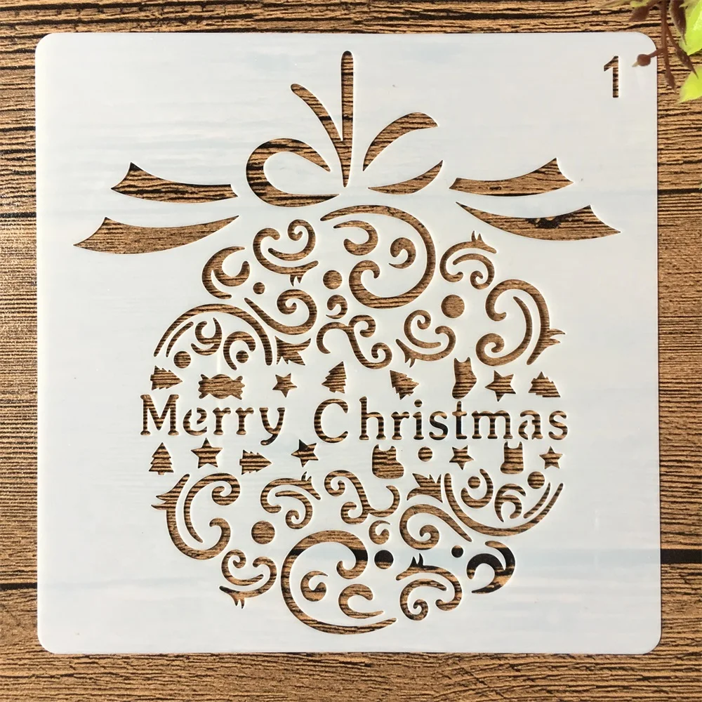 2pcs 15x15cm Merry Christmas Stencils Painting Diy Craft Drawing Scrapbook  Wall Wood Floor Glass Fabric Art Template Stamping - Stencils - AliExpress