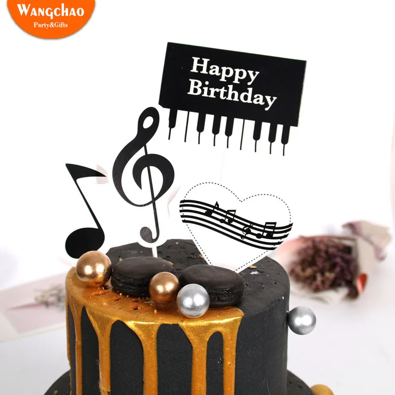 1 компл. Фортепиано Музыкальная Тема Топпер для торта с днем рождения кекс Топпер для торта вечерние принадлежности аксессуары для торта DIY