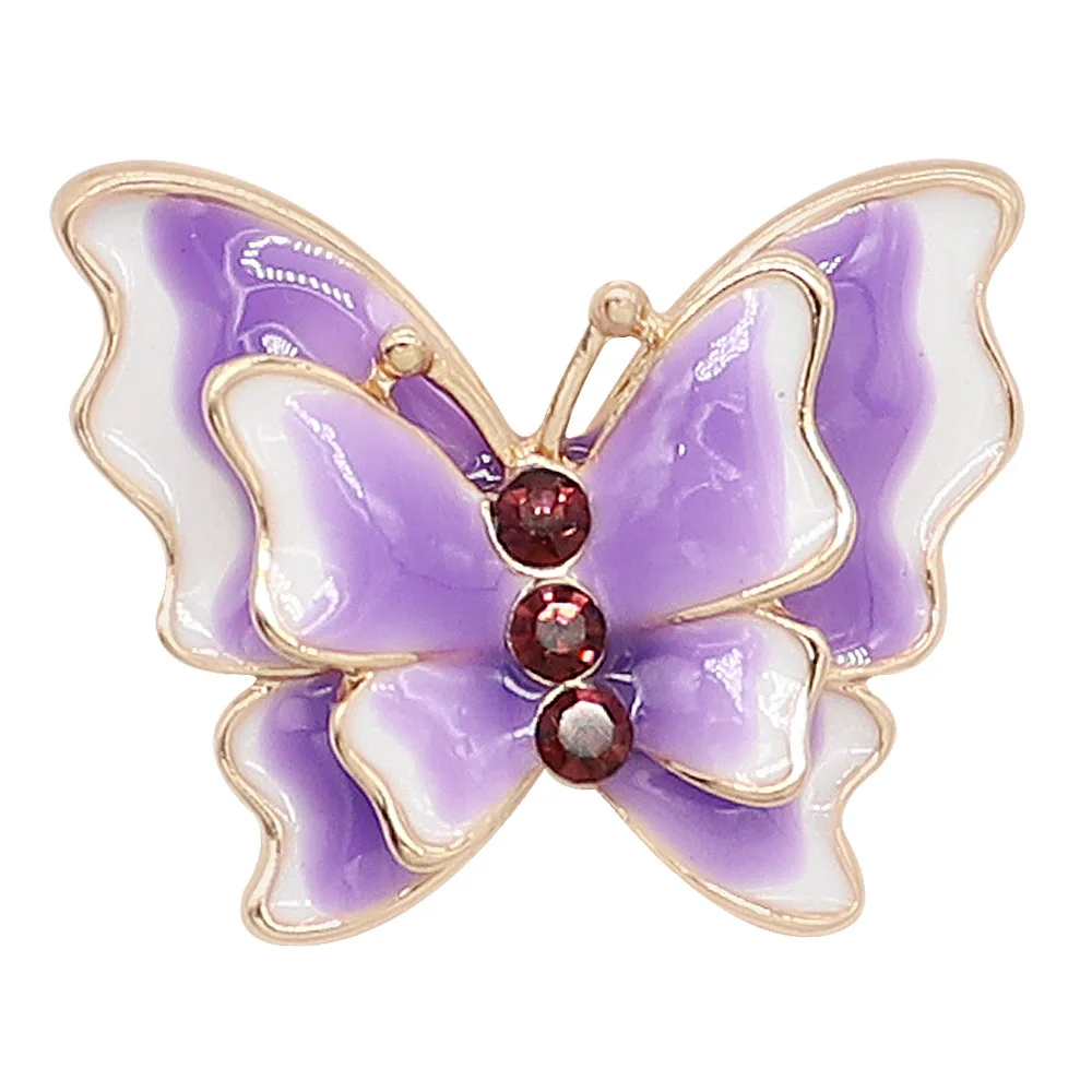 High Quality butterfly shape 18mm Metal Snap Button Charm enamel cate button Snap Button Jewelry