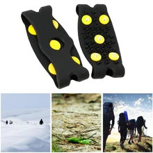 1 пара Для мужчин Для женщин силиконовый 5-серьги-гвоздики зимние ледовые кошки скалолазание противоскользящие Чехлы для крепления кошки бутсы обувь крышка сапоги крышка QW85