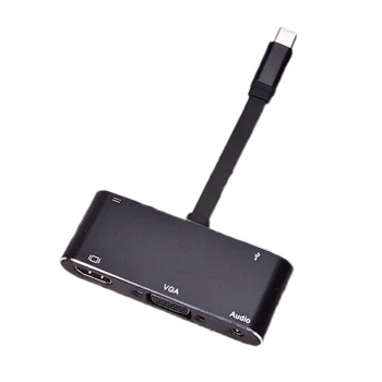 

4K Type-C to HDMI/VGA/Audio/USB 3.0 Port+USB C Port(PD) Converter 5 in 1 USB C to HDMI Adapter for Macbook Laptop NS Switch