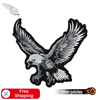 

Patriotic Eagle Embroidery Iron on Patch for Clothing Applique DIY Badge Cool Sew on Stickers Motorcycle Biker Accessories