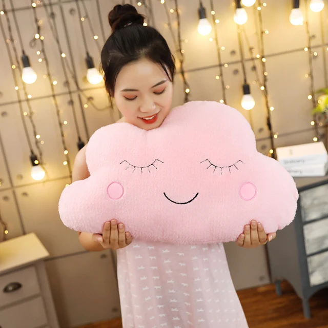 1pc Plush Sky Pillows Sleeping Smile Moon Cloud Raindrops Decorate Home Cushions Room Cot Decor Nature Pillow Baby Girl Gifts 4