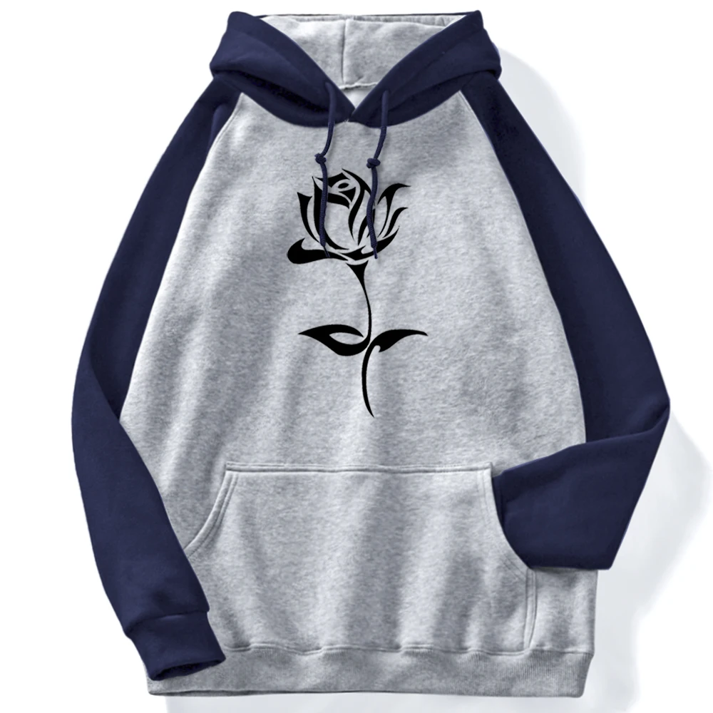 

Hoody Simple Print Of Blooming Roses Hoodie Women'S Fleece Kpop Hoodies Womens Aesthetics Street Raglan Sweatshirts Women 2020