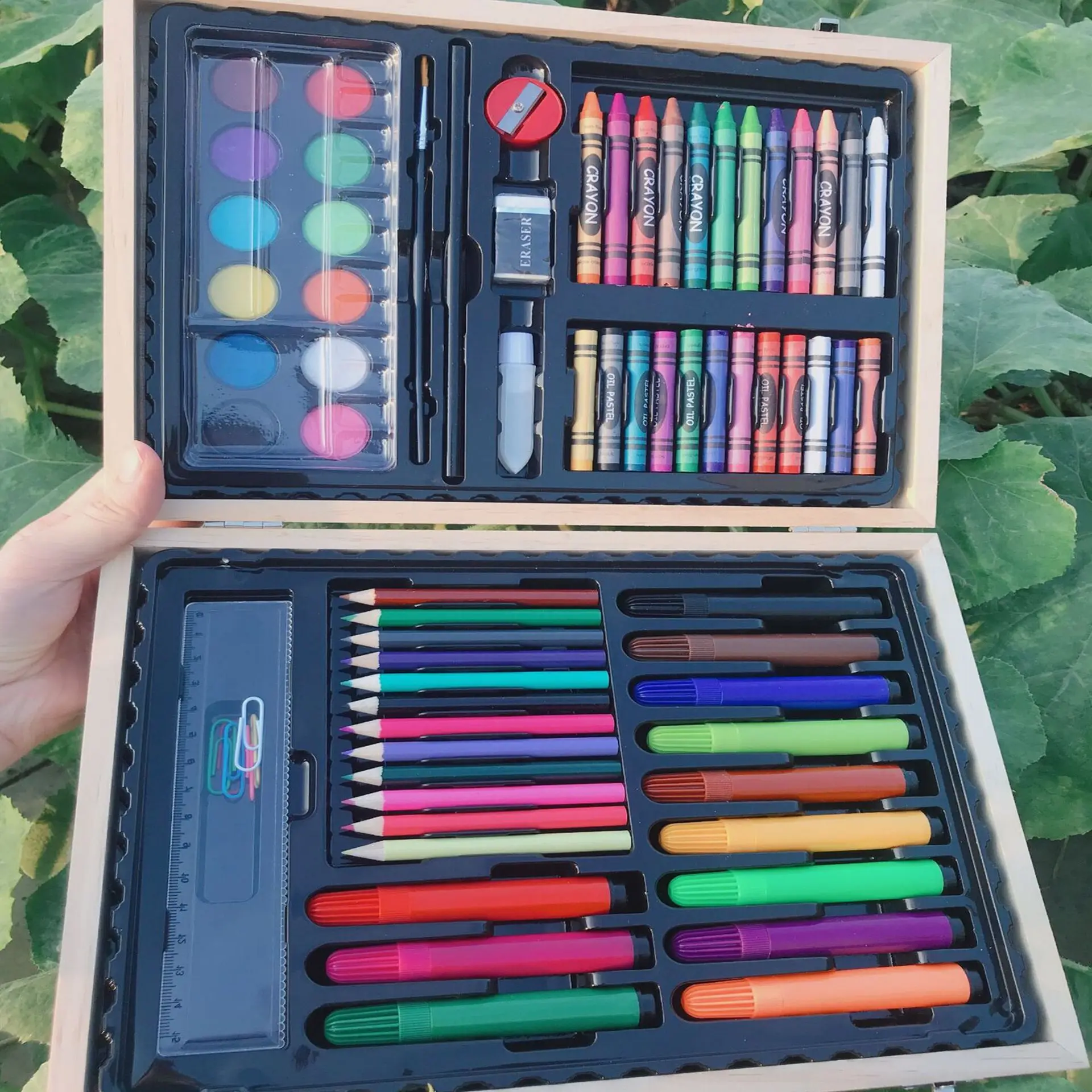 72pcs-art-setwatercolor-pen-set-children's-birthday-gift-graffiti-painting-tools-with-wood-box