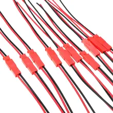 Novo conector de 2 pinos, conector JST fêmea e macho, cabo 22 awg para bateria RC helicóptero, luzes led decoração DIY, 20 peças