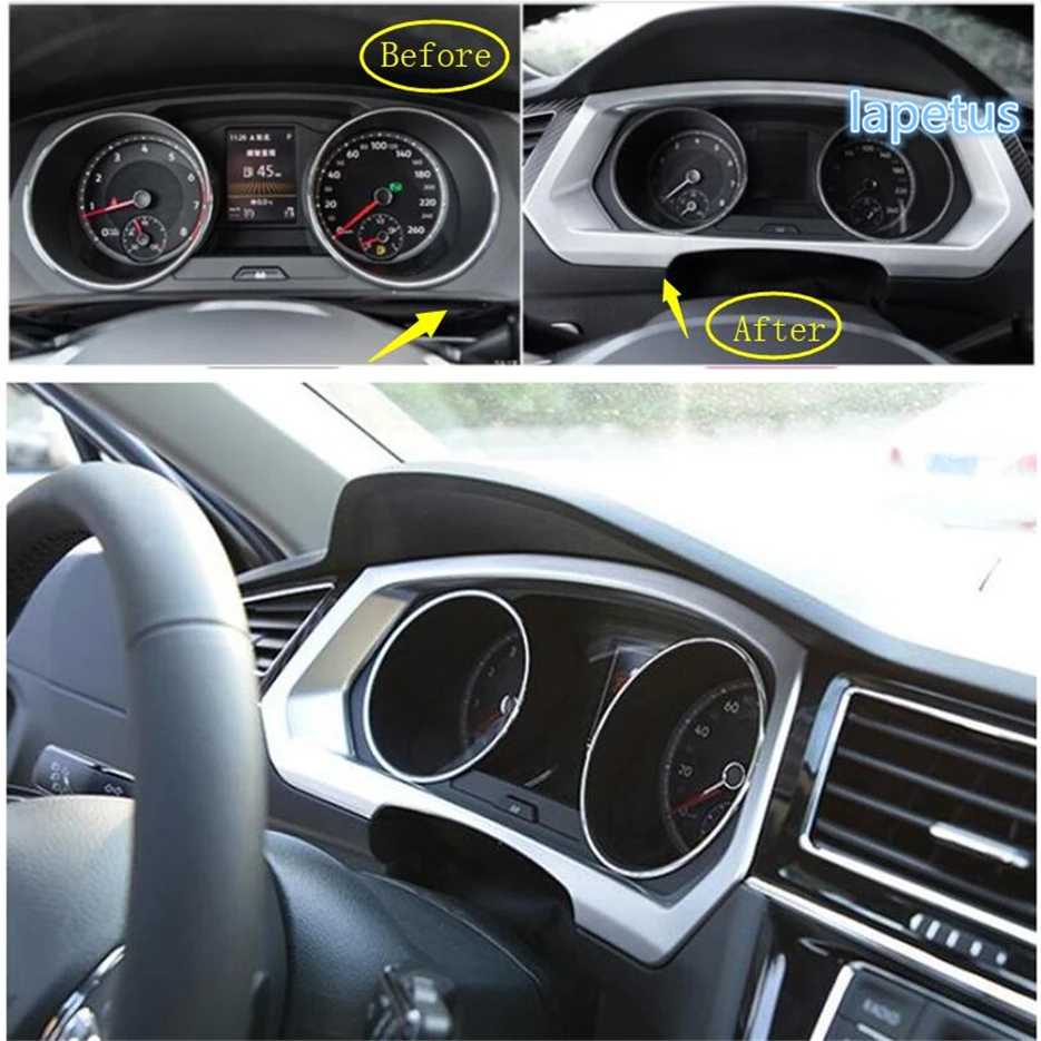 

Lapetus Accessories For Volkswagen VW Tiguan 2016 - 2019 Dashboard Instrument Frame Cover Trim / Matte / Carbon Fiber Style
