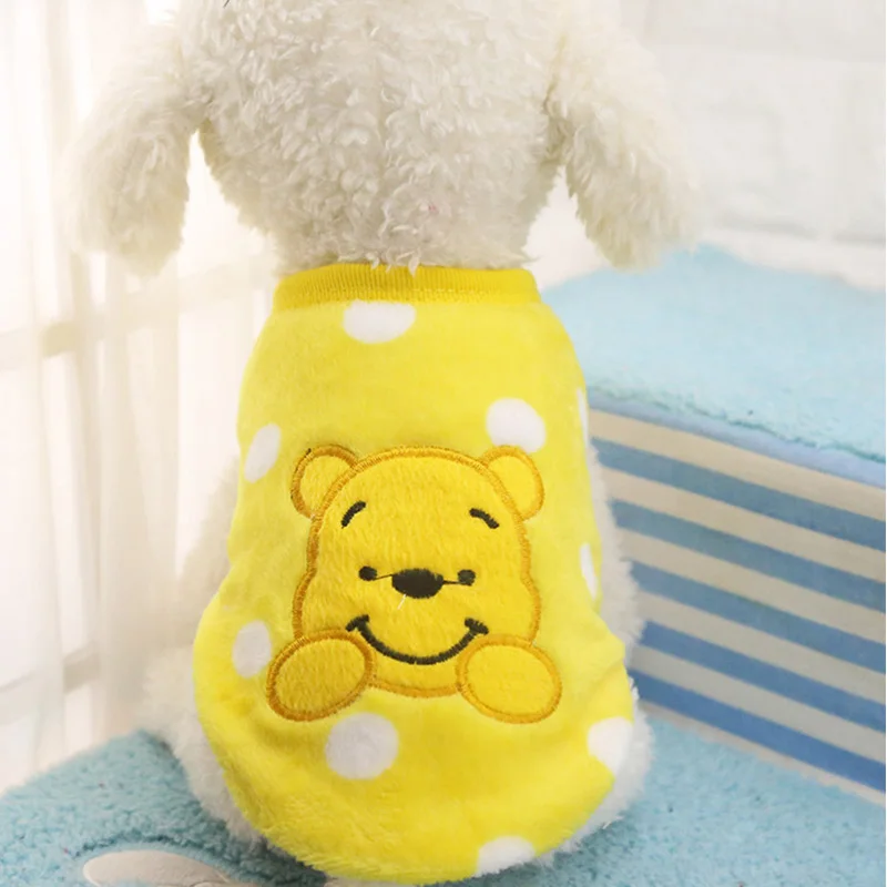 Yellow Panda Зимняя теплая верхняя одежда с принтом собака одежда для маленьких собак кошек из мягкого флиса кошка собака пальто куртка щенок Костюмы наряды Чихуахуа Одежда для домашних животных - Цвет: Yellow Panda