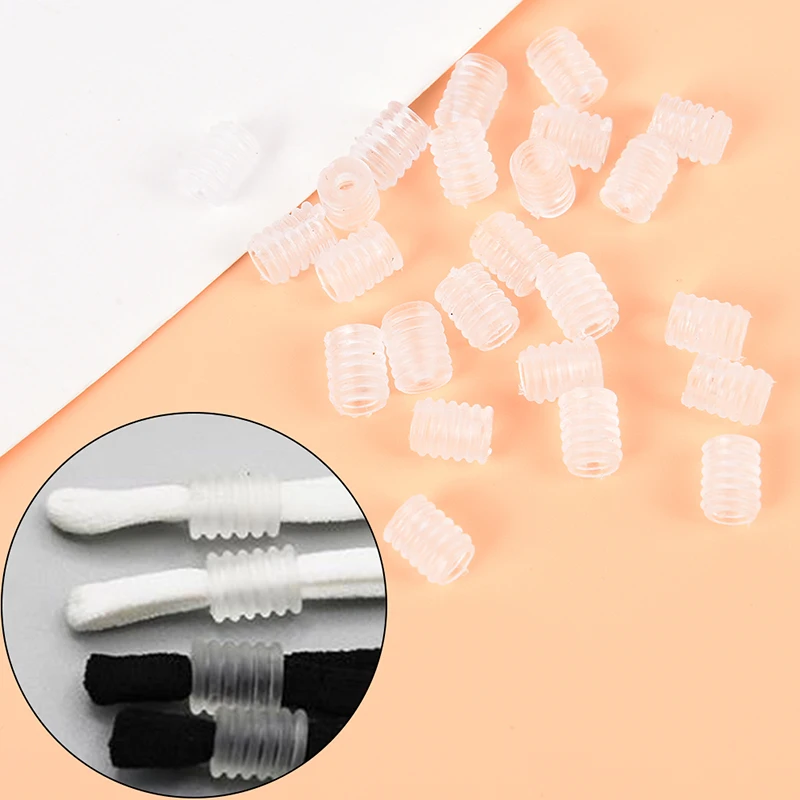 25PCS/50PCS/100PCS Adjustment Silicone Plug Ear Rope Anti-slip Buckle Drawstrings Elastic Cord Stopper Buckles for Sewing Crafts