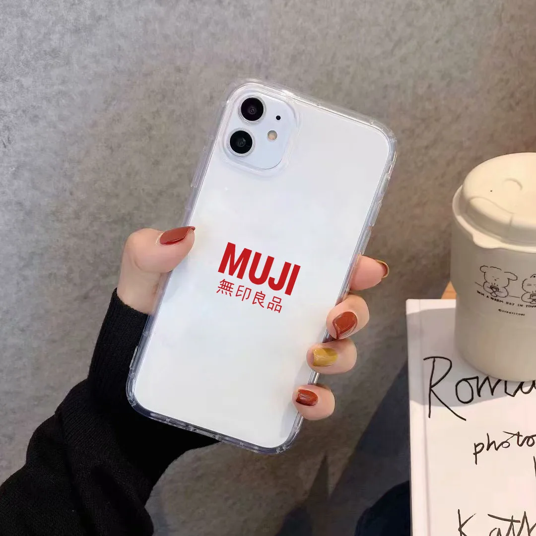 JAMULAR Luxury MUJI Japanese Letter Unique Phone Case For iPhone 11 Pro XS MAX XR 7 X 8 Plus Clear Soft TPU Back Cover Coque Bag | Мобильные