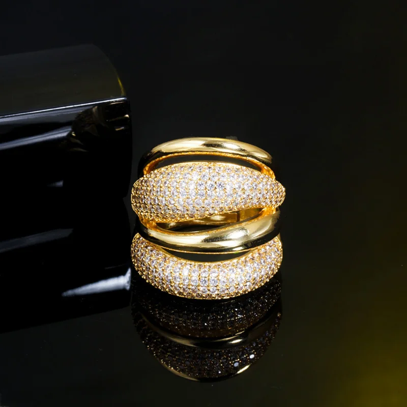 Pera Luxury Resizable CZ Zircon Silver Wedding Ring