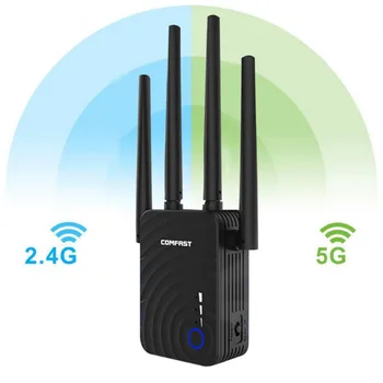 

Dual-Band 1200m Wireless Repeater 5.8g with Four-Antenna Wifi Signal Boosters Amplifier WiFi Range Extender