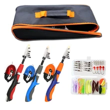 Kids Fishing Pole Set Full Kits With Telescopic Fishing Rod And Spinning Reel Baits Hooks Saltwater Freshwater Travel Pole Set