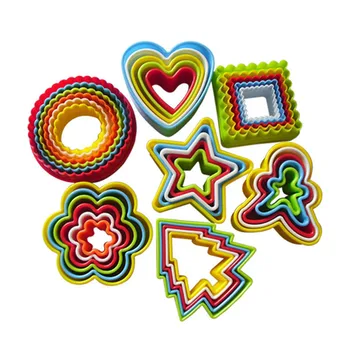 

5pcs/Set Cookie Cutter Five-pointed Star Christmas Tree Heart Shaped Plum Pattern Baking Fondant Cookie Cake Mold