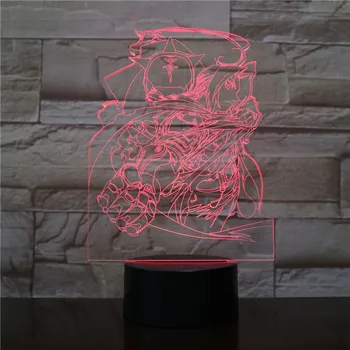 

Edward Elric Figure Boys Child Kids Baby Gifts Japanese Anime Fullmetal Alchemist Table Lamp Bedside USB 3D LED Night Light