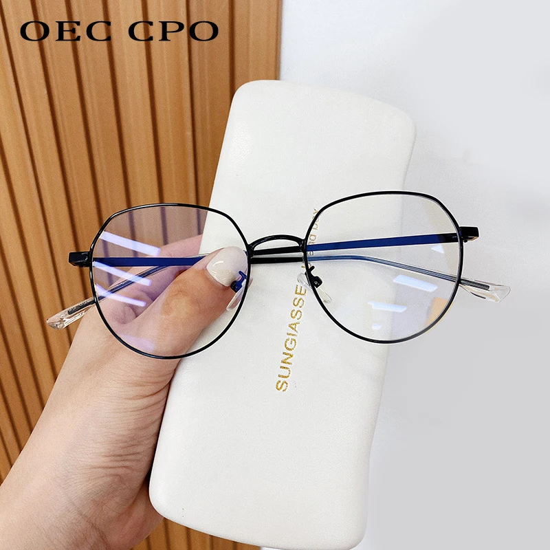 

OEC CPO Vintage Anti blue Light Women Glasses Frame Metal Square Glasses Frame Men blue Light Computer Goggles Female Eyeglasses