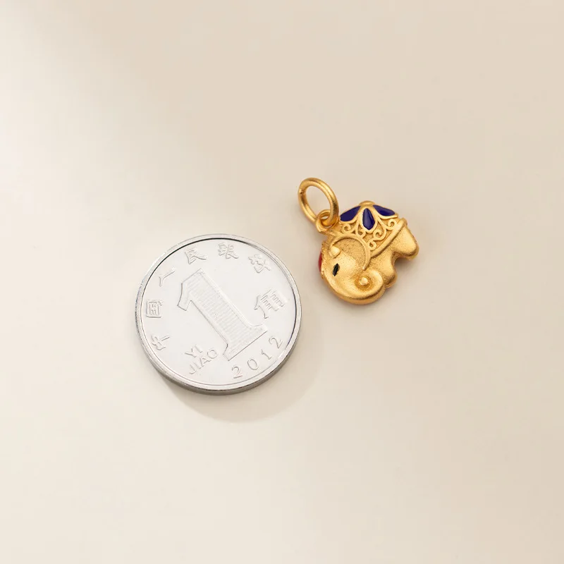 MEETSOFT 레트로 3D 코끼리 에나멜 18K 골드 도금 펜던트 매력 DIY 수제 만들기 용품 목걸이