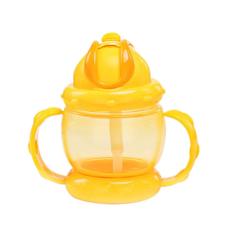 200-400ml Kids Training Cup Safe Bottle Toddler Baby Healthy Feeding Drinking Water Straw Sippy Lovely Baby Water Milk Cup - Цвет: H1-240ml